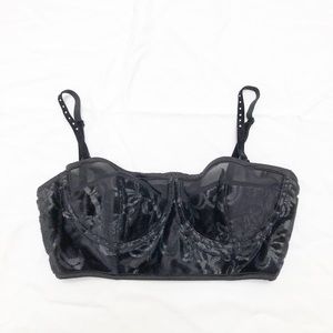 Coquette black lace and velvet bra